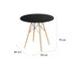 Table Black Natural 80 x 80 x 75 cm