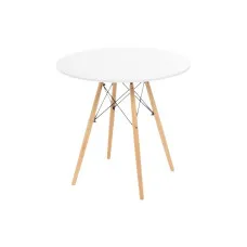 Table White Natural 80 x 80 x 74 cm