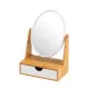 Magnifying Mirror White Natural Bamboo Crystal polystyrene 17 x 10 x 25 cm