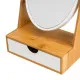 Magnifying Mirror White Natural Bamboo Crystal polystyrene 17 x 10 x 25 cm