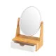 Magnifying Mirror White Natural Bamboo Crystal polystyrene 17 x 10 x 25 cm