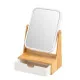Magnifying Mirror White Natural Bamboo Crystal polystyrene 16 x 10 x 24 cm