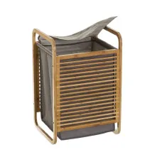 Laundry basket Grey Natural Bamboo 41 x 35 x 61 cm