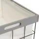 Set of Baskets Grey Polyester Iron MDF Wood 800 ml 2 L 3 L 6 L 1,2 L 42 x 31 x 54 cm