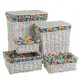 Set of Baskets White wicker 47 x 35 x 55 cm