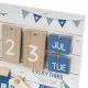 Calendario de Sobremesa Azul Blanco Natural Madera MDF 22 x 7 x 22 cm