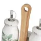 Set de Aceitera y Vinagrera GREENS Blanco Verde Madera Gres 210 ml 21 x 8,5 x 18 cm 4 Piezas