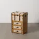Baúl Marrón Beige Poliéster Madera de álamo 46 x 36 x 71 cm