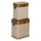 Set of Chests Brown Beige Polyester Aspen wood 40 x 30 x 45 cm (2 Units)