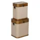 Set of Chests Brown Beige Polyester Aspen wood 40 x 30 x 45 cm (2 Units)