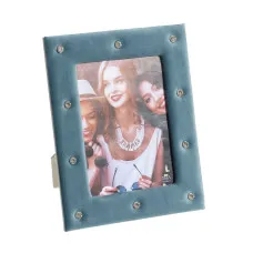 Photo frame Light Blue Polyester Velvet Cardboard MDF Wood 13 x 18 cm