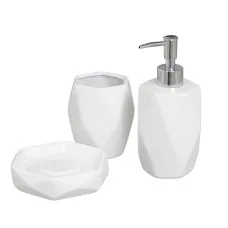 Bath Set White Ceramic 23,5 x 8 x 23,5 cm
