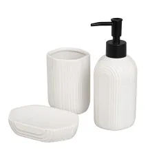 Bath Set White Ceramic 21 x 7 x 19 cm