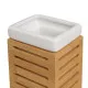 Bath Set White Natural Ceramic Bamboo 25,5 x 7,5 x 23,5 cm 3 Pieces