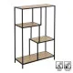 Estantería Negro Natural Madera Metal Acero Laminado 77 x 33 x 114 cm