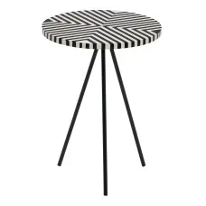 Side table White Black 38 x 38 x 50 cm