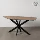 Dining Table Black Natural Iron 178 x 80 x 77 cm