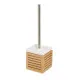 Toilet Brush White Natural Ceramic Bamboo Stainless steel 11 x 11 x 37 cm