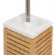 Toilet Brush White Natural Ceramic Bamboo Stainless steel 11 x 11 x 37 cm