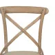 Dining Chair Beige Natural Rubber wood Cotton Polyester 44 x 42 x 88 cm