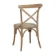 Dining Chair Beige Natural Rubber wood Cotton Polyester 44 x 42 x 88 cm