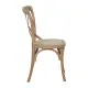 Dining Chair Beige Natural Rubber wood Cotton Polyester 44 x 42 x 88 cm