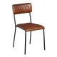 Dining Chair Brown Black Leather Iron 45 x 53 x 86 cm