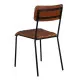 Dining Chair Brown Black Leather Iron 45 x 53 x 86 cm