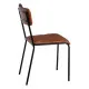 Dining Chair Brown Black Leather Iron 45 x 53 x 86 cm