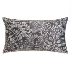 Cushion EDÉN White Dark grey Printed Velvet 50 x 8 x 30 cm