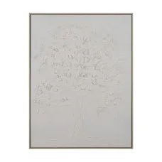 Painting White Cream Abstract 90 x 4 x 120 cm