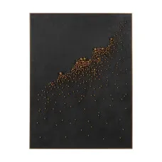 Painting Grey Golden Abstract 90 x 4 x 120 cm