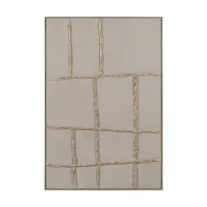 Cuadro Beige Dorado 80 x 3,5 x 80 cm