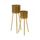 Set de Maceteros Dorado Hierro 28 x 24 x 69 cm