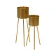 Set de Maceteros Dorado Hierro 28 x 24 x 69 cm