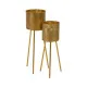 Set de Maceteros Dorado Hierro 28 x 24 x 71,5 cm