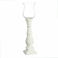 Candleholder White Crystal Cement 20,5 x 20,5 x 80 cm