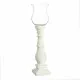 Candleholder White Crystal Cement 20,5 x 20,5 x 80 cm