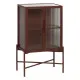 Display Cabinet With Double Glass Doors Tile Crystal Iron 70 x 36 x 143 cm