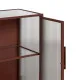 Display Cabinet With Double Glass Doors Tile Crystal Iron 70 x 36 x 143 cm
