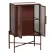 Display Cabinet With Double Glass Doors Tile Crystal Iron 70 x 36 x 143 cm
