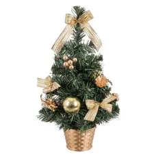 Árbol de Navidad Oro Verde PVC Piñas 26 x 26 x 50 cm