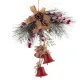 Adorno Navideño Rojo Multicolor Metal Plástico Fibra Campanas 36 x 6,5 x 42 cm