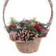 Christmas bauble Red Multicolour Rattan Plastic Foam Pineapples Basket 21 x 21 x 30 cm