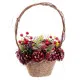 Christmas bauble Red Multicolour Rattan Plastic Foam Pineapples Basket 21 x 21 x 30 cm
