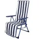Tumbona Aktive Blanco Azul marino Reclinable A rayas 147 x 70 x 48 cm (2 Unidades)