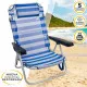 Silla de Playa Aktive Plegable Cojín Blanco Azul 48 x 84 x 46 cm (2 Unidades)