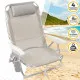 Folding Chair with Headrest Aktive Ibiza Beige 51 x 76 x 45 cm (2 Units)
