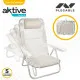 Folding Chair with Headrest Aktive Ibiza Beige 48 x 84 x 46 cm (2 Units)