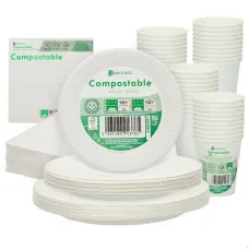 Party supply set Procos White (180 Pieces)